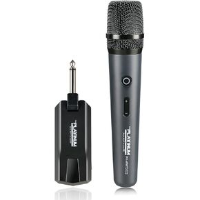 The Platinum Wireless Microphone, UHF Handheld Dynamic Multipurpose Microphone with Volume Control and Rechargeable Receiver, Karaoke Mic for Speaker, Party, Church, Meeting, Wedding