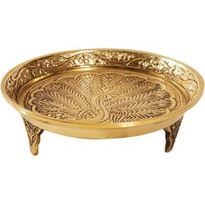 Traditional Brass Mukali | Stool | Peeta | Mukkali Trumpet | Chowki Pooja for God Idols(9Cm*2.5Cm) Weight :119 –(Gj) Pin Tray Mukali, Medium, Yellow