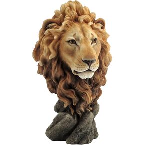Large Lion Head Bust - King of the Jungle Statue Sculpture