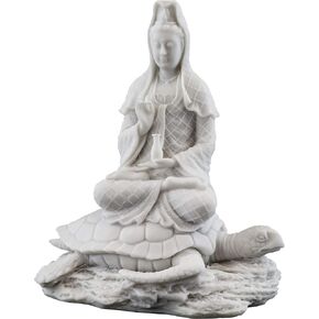 Top Collection Quan Yin Rising from The Sea Statue - Kwan Yin Goddess of Mercy and Compassion Sculpture - 6.5-Inch Guan Yin on Sea Turtle Collectible Buddhist Figurine (Cold Cast Bronze)