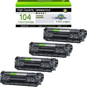 greencycle Compatible Toner Cartridge Replacement for Canon 104 FX9 FX10 FX-10 FX-9 104 ImageClass MF4100 MF4150 MF4270 MF4350d MF4370dn MF4380dn D420 D480 (Black,4 Pack)