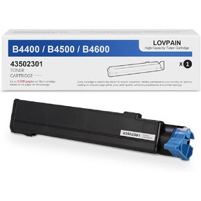 B4400/B4600 Black High-Yield Toner Cartridge 1 Pack - LOPAIN Compatible OKI 43502301 Toner Cartridge Replacement for OKI B4400n B4600n B4500n B4550 B4550n Printer
