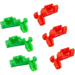 6 PCS Car Left and Right Lock Buckle Fixing Clips,Tailgate Assembly Handle Lever Clips OEM 88981030 88981031 M49,Compatible (Red and Green) PA66 Left and Right Lever Retaining Clips