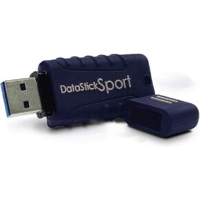 محرك أقراص فلاش Centon Electronics MP Essentials DataStick Sport USB 3.0، محرك أقراص USB مقاوم للماء، حافظة سيليكون مقاومة للصدمات، عصا USB متعددة الاستخدامات، سعة تخزين 128 جيجابايت، أزرق داكن in Kuwait