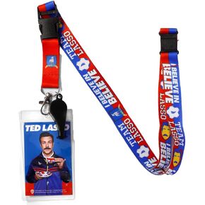 Ata-Boy Ted Lasso Lanyard Badge Holder with Whistle, Lanyards for ID Badges - Gifts & Merchandise