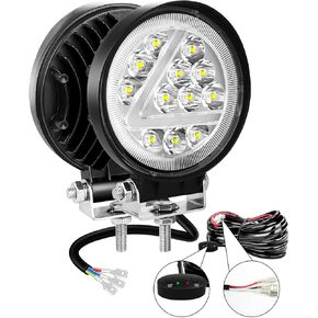 AUXTINGS 2 PCS 4 inch LED Side Shooter Pods Light, 60W Square White Amber Strobe Cube Lights,12V 24V Waterproof Offroad Driving Fog Lights for Truck Jeep ATV UTV SUV Tractor 4x4 Cart Trailer