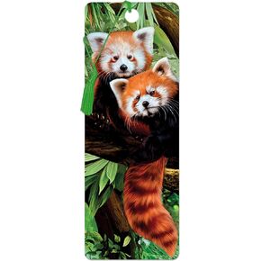 Bookmark - Red Pandas from Deluxebase. A Panda Book Marker with lenticular 3D Artwork Licensed from Renowned Artist Katrina Sokolo