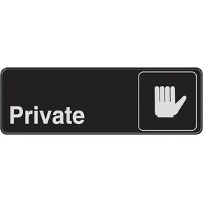 Hillman 841756 Private Visual Impact Self Adhesive Sign, Black and White Plastic, 3x9 Inches 1-Sign