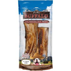 Loving Pets Pure Buffalo 4 To 6-Inch Meaty Femur Bone Dog Treat, 2-Pack