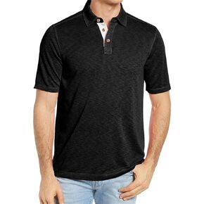 Mens Short Sleeve Polo Shirts Constract Color Moisture Wicking Golf Tops