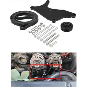 Bevinsee LS Truck SUV Dual Alternator Bracket Kit Compatible with GM 1999-2013 4.8L 5.3L 6.0L 6.2L Vortec V8 Engine, Compatible with Chevy Tahoe Suburban Silverado, Hummer H2, GMC Yukon