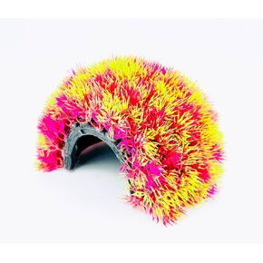 Decoration for Aquariums, Fish Tanks or Terrariums. Artifical Moss Cave/Hideout for Breeding Fish, Catfish, Plecos, Lizards, Reptiles, Snakes, Scorpions, Tarantulas. 7.75in. (Purple)