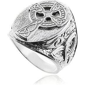 Silver Celtic Cross Trinity Knot Ring (10)