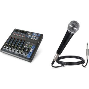 Pyle 4-Channel Bluetooth Studio Audio Mixer-DJ Sound Controller Interface with USB Drive for PC Recording Input, XLR Microphone Jack,48V Power,Input/Output for Professional and Beginners - PMXU46BT