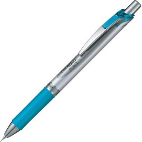 Pentel Mechanical Pencil, Energize, 0.5mm, Silver & Sky Blue (PL75-S)