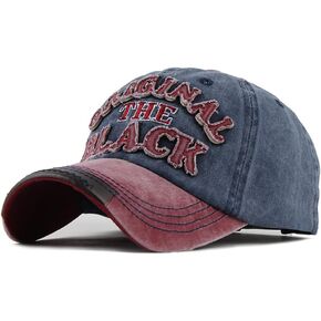 Vintage Baseball Cap Embroidery Black Washed Denim Trucker Cap 100% Cotton Sun Hat for Men Women Adjustable Size