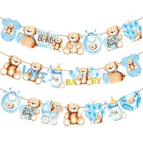 Teddy Bear Baby Shower Banner Teddy Bear Baby Shower Decorations We Can Bearly Wait Birthday Party Decorations Teddy Bear Theme Garlands Decorations for Its A Boy Teddy Bear Baby Shower Supplies