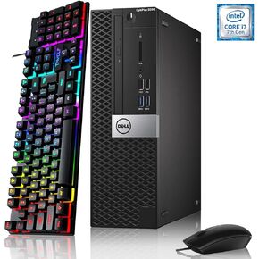 Dell OptiPlex 5050 SFF Desktop Computer, Core i7-7700 3.6 GHz, 16 GB RAM, 512 GB SSD, Keyboard & Mouse, Wi-Fi, Bluetooth, Windows 10 Pro 64 (Renewed), Black