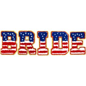 5 Pcs 3.2" Bride Chenille Letter Patches, Iron on Patches for Hats Clothes Bags Backpacks Jeans (Bride)