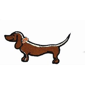 Dachshund Dog Puppy Pet Cartoon Kids Patch Craft Embroidered Patches for Bags Jacket Iron on Clothes Jeans Kids Appliques Badge