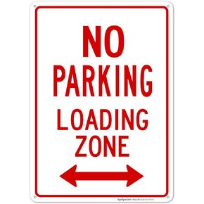 No Parking Loading Zone Bidirectional Arrow Sign, 12x18 Inches, 3M EGP Reflective .063 Aluminum, Fade Resistant, Made in USA by Sigo Signs