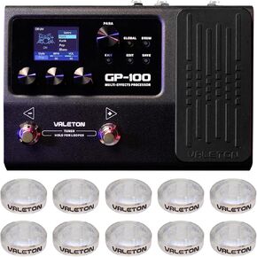 Valeton Multi-Effects with Expression Pedal Guitar Bass Amp Modeling IR Cabinets Simulation Multi Language Stereo OTG USB Audio Interface GP-100