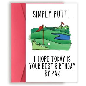 YiKaLus Funny Golf Birthday Card for Men, Snoopy Sports Bday Gifts for Dad Uncle Husband Brother, I Hope Today Is Your Best Birthday By Par