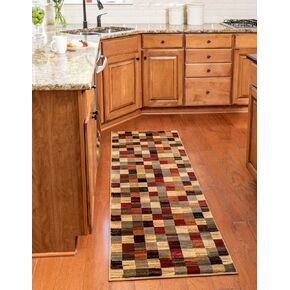Unique Loom Barista Collection Area Rug - Gava (5' 4" Square, Multi/ Brown)