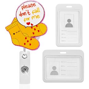 I Match Energy ID Badge Holder, Funny Badge Reel with 2 ID Card Holders, Retractable Badge Clip for Nurse Teacher Student Name Tag and Key Card