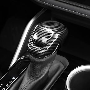 Carbon Fiber ABS Automotive Shift Knob Cover Trim for Toyota Highlander 2020-2022 and Toyota RAV4 2019-2022 Automotive Protection Shift Knob Cover Interior Accessories