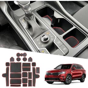 Fit Kia Sorento Door Slot Mats 2021-2024 Kia Sorento 21 PCS/Sets Cup Holder Inserts Interior Mats Kia Sorento Accessories Center Console Liners Compatible with 2021 2022 2023 2024 Kia Sorento