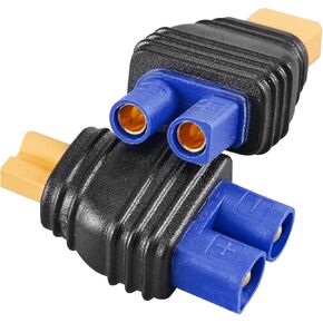 XT60 Female to EC3 Male Connector,2 pcs XT60-EC3 Injection Molded Connectors Adapter,RC Battery Adapter for LiPo Battery Micro FPV Drone.