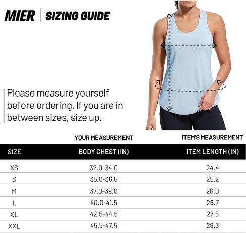 MIER Womens Workout Tank Tops Sleeveless Yoga Athletic Running Dry Fit Shirts Racerback Soft Gym Muscle Tee, Scoop Neck in Saudi Arabia