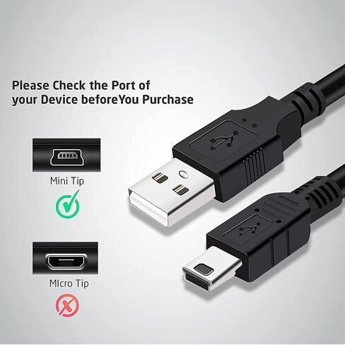 كابل بيانات USB صغير إلى Mini B - بطول إضافي 15 قدم. كابل Mini B مع جودة فائقة لمزامنة البيانات والشحن متوافق مع PS3، وDash Cam، والكاميرات الرقمية، وPDA، والماسحات الضوئية، وما إلى ذلك. (15 قدمًا) in Kuwait