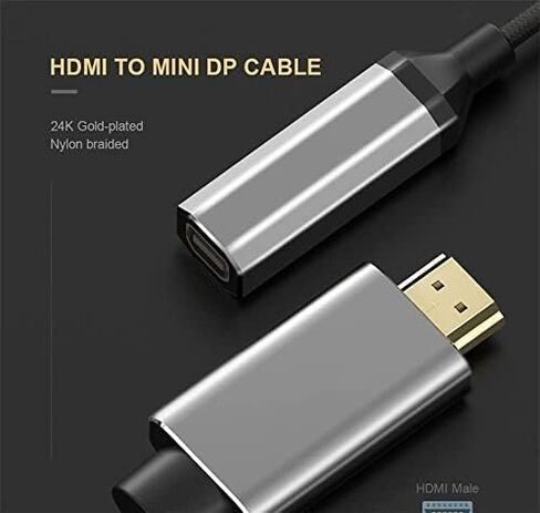 كابل محول HDMI إلى Mini DisplayPort 4K X 2K HDMI ذكر إلى كابل فيديو Mini DP أنثى in Saudi Arabia