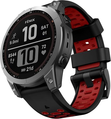 ISABAKE Compatible with Fenix 6 Band 22MM Easy-fit Soft Silicone Watch Bands Replacement for Fenix 7/Fenix 6 Pro/Fenix 5/Fenix 5 Plus/Approach S60/S62/Quatix 6 Smartwatches in Saudi Arabia