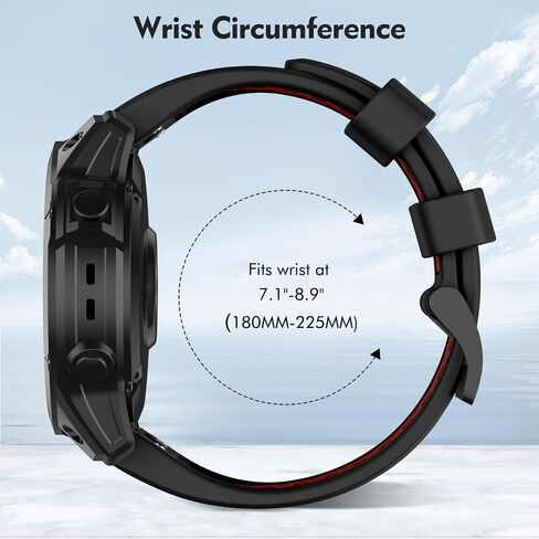 ISABAKE Compatible with Fenix 6 Band 22MM Easy-fit Soft Silicone Watch Bands Replacement for Fenix 7/Fenix 6 Pro/Fenix 5/Fenix 5 Plus/Approach S60/S62/Quatix 6 Smartwatches in Saudi Arabia