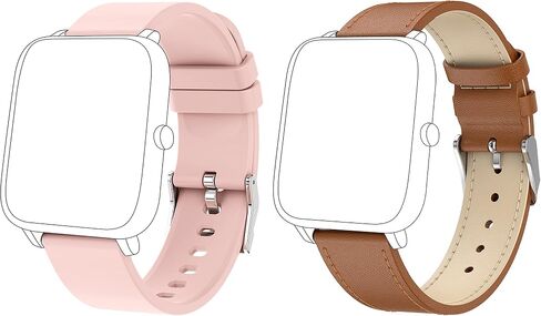KALINCO 2-Pack Smart Watch Bands 20mm Adjustable Replacement Bands Straps for P22 P96 P32 P36 Smartwatch in Saudi Arabia