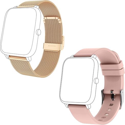 KALINCO 2-Pack Smart Watch Bands 20mm Adjustable Replacement Bands Straps for P22 P96 P32 P36 Smartwatch in Saudi Arabia