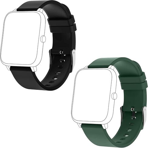 KALINCO 2-Pack Smart Watch Bands 20mm Adjustable Replacement Bands Straps for P22 P96 P32 P36 Smartwatch in Saudi Arabia