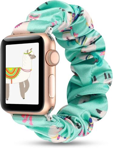 أساور Scrunchie النسائية متوافقة مع سوار ساعة Apple 42 مم 44 مم 45 مم، أساور معصم بديلة مطبوعة بنمط لطيف لسلسلة iWatch SE 7 6 5 4 3 2 1 (مخلب الكلب، 42/44/45 مم) in Saudi Arabia