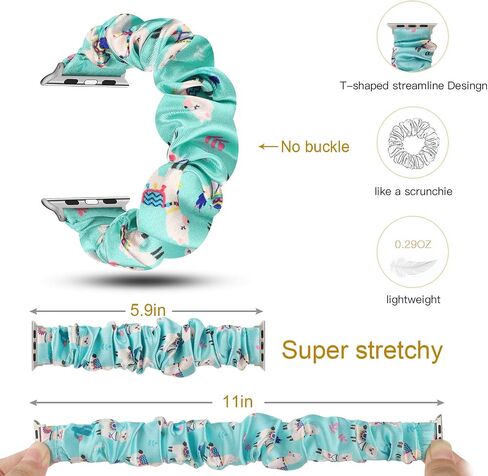 أساور Scrunchie النسائية متوافقة مع سوار ساعة Apple 42 مم 44 مم 45 مم، أساور معصم بديلة مطبوعة بنمط لطيف لسلسلة iWatch SE 7 6 5 4 3 2 1 (مخلب الكلب، 42/44/45 مم) in Saudi Arabia