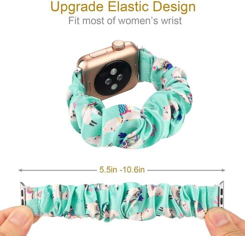 أساور Scrunchie النسائية متوافقة مع سوار ساعة Apple 42 مم 44 مم 45 مم، أساور معصم بديلة مطبوعة بنمط لطيف لسلسلة iWatch SE 7 6 5 4 3 2 1 (مخلب الكلب، 42/44/45 مم) in Saudi Arabia