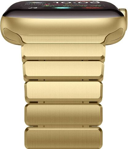 Compatible Stainless Steel Apple Watch Band 49mm 45mm 44mm 42mm, Thin Metal Link Bracelet for Apple Watch Wristbands Men Women, Link Band for iWatch Ultra Series 8/7/6/5/4/3 SE, Golden in Saudi Arabia