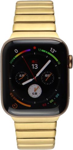 Compatible Stainless Steel Apple Watch Band 49mm 45mm 44mm 42mm, Thin Metal Link Bracelet for Apple Watch Wristbands Men Women, Link Band for iWatch Ultra Series 8/7/6/5/4/3 SE, Golden in Saudi Arabia