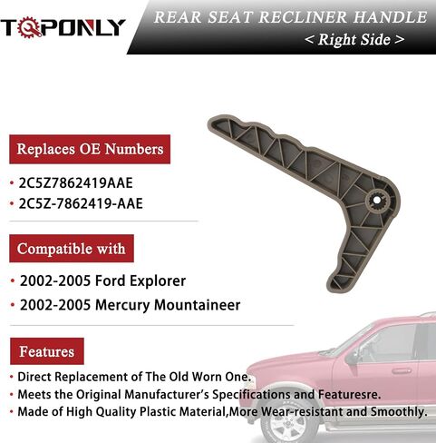 Seat Recliner Handle Lever,Compatible with 2002-2005 Ford Explorer Mercury Mountaineer Left Driver Side (Parchment) Replaces 1L2Z-7862623-AAB in Saudi Arabia