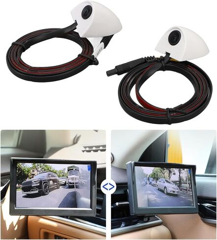 Car Blind Spot Camera Night Vision Assist Waterproof Tape Mounting Left Right Side View Camera for Car Surveillance System (Black) in Saudi Arabia