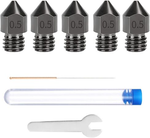 5PCS / 10PCS 0.2~1.0mm 1.75MM M6 MK8 3D Printer Hardened Steel Nozzle for Makerbot Creality Ender 3 V2 CR-10 Anet A8 A8Plus (1.0mm, 5) in Saudi Arabia