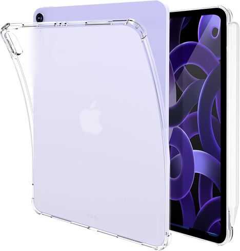 حافظة TQQ لجهاز iPad Air الجيل الخامس 2022/حافظة iPad Air الجيل الرابع 2020 مقاس 10.9 بوصة حافظة واقية من مادة TPU شفافة مقاومة للصدمات in Kuwait