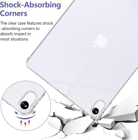 حافظة TQQ لجهاز iPad Air الجيل الخامس 2022/حافظة iPad Air الجيل الرابع 2020 مقاس 10.9 بوصة حافظة واقية من مادة TPU شفافة مقاومة للصدمات in Kuwait